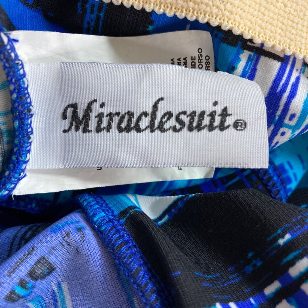 Miraclesuit Swimsuit Womens 10 Blue Abstract Print One-Piece Style 468428 - Picture 3 of 7